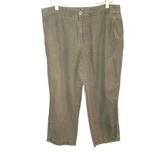 Liz Claiborne Capri Pants Linen Brown 12